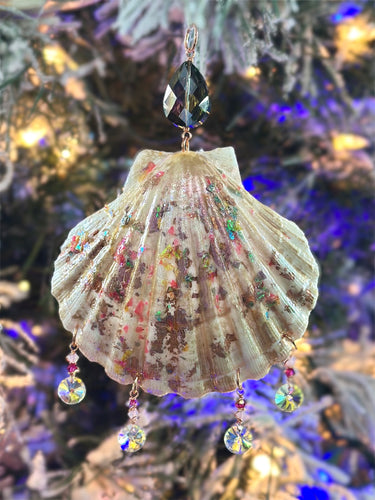 Iridescent Color Splash Shell Ornament Suncatcher