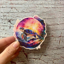 Watercolor Sea Turtle Holographic Die Cut Vinyl Sticker