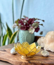 Capiz Shell Lotus Tealight Holder- Gemstone Collection- Citrine