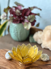 Capiz Shell Lotus Tealight Holder- Gemstone Collection- Citrine