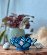 Capiz Shell Lotus Tealight Holder- Blue Lagoon Paradise