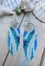 Tropical Leaf Beaded Fringe Earrings