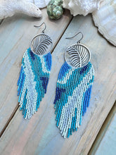 Tropical Leaf Beaded Fringe Earrings