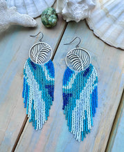 Tropical Leaf Beaded Fringe Earrings