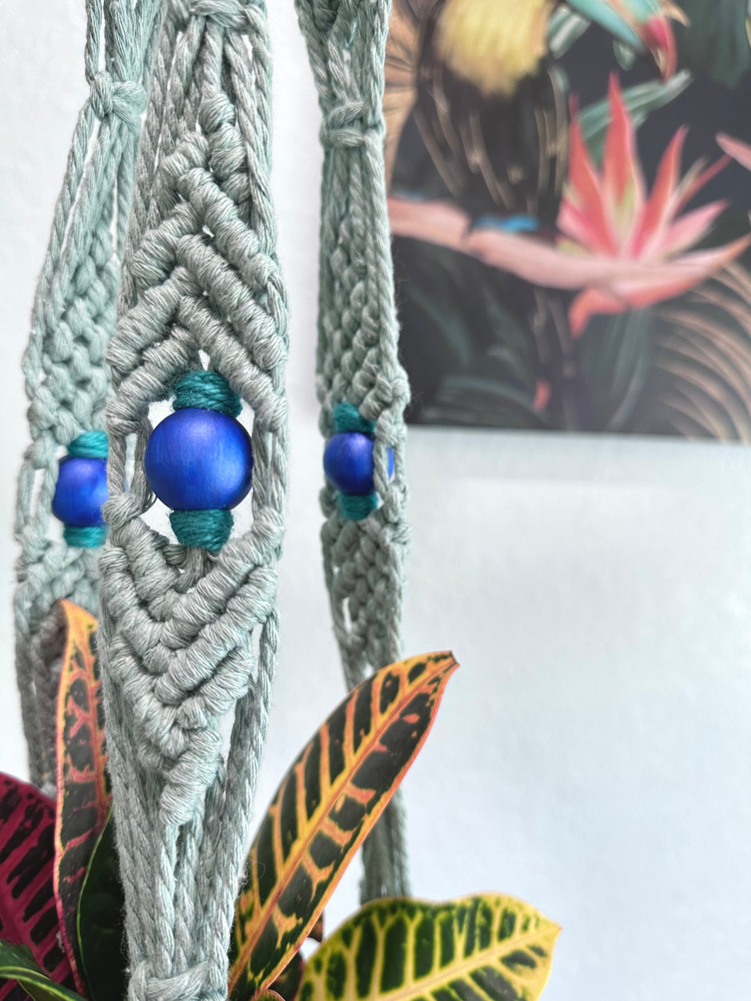macrame beaded plant hanger Beaded Macrame Plant Hanger