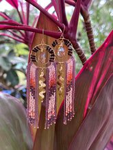 Sun Goddess Beaded Curtain Fringe Earrings