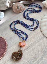 Ammonite Double Strand Knotted Bead Necklace