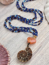 Ammonite Double Strand Knotted Bead Necklace