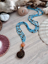 Ammonite Double Strand Knotted Bead Necklace