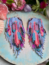 Color Splash Beaded Fringe Earrings