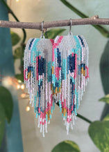 Color Splash Beaded Fringe Earrings