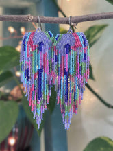 Color Splash Beaded Fringe Earrings