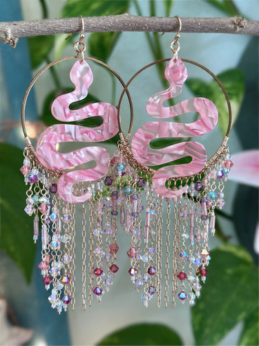 Medusa Beaded Hoop Earrings