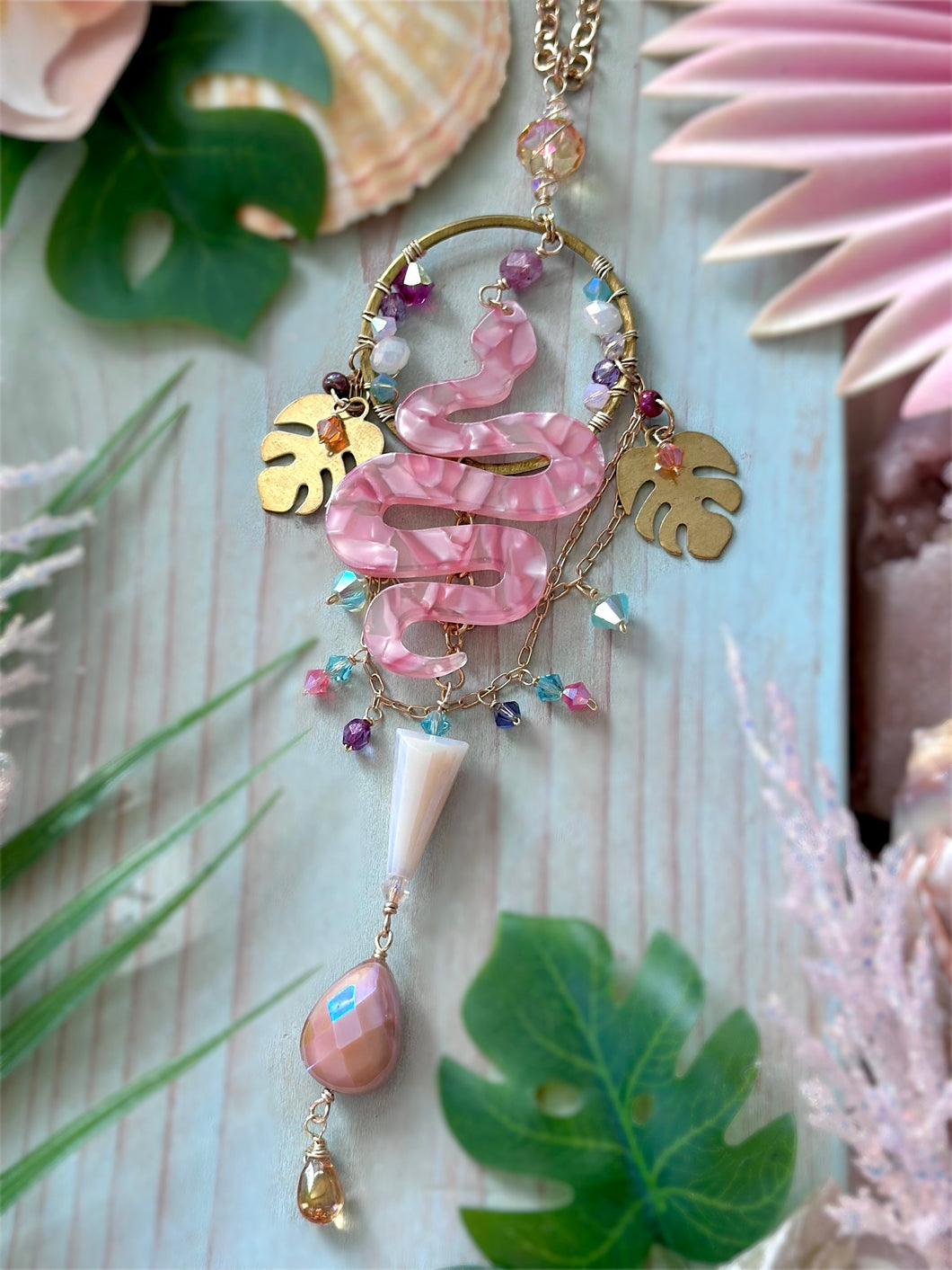 Medusa - Pink Snake Car Charm