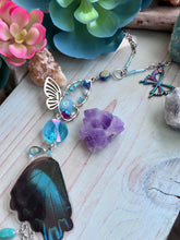 Turquoise Peacock Swallowtail Butterfly Wing Car Charm Sun Catcher