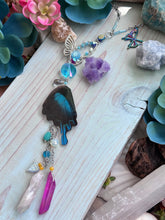 Turquoise Peacock Swallowtail Butterfly Wing Car Charm Sun Catcher