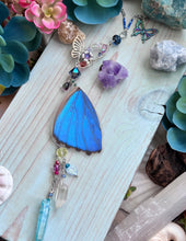 Blue Morpho Butterfly Wing Car Charm Sun Catcher