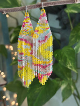 Mellow Yellow Psychedelic Fringe Earrings