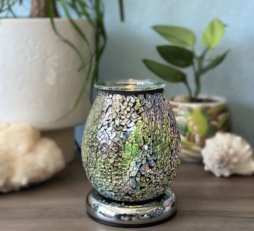 Colorful Crackle Glass Dimming Wax Melt & Oil Warmer
