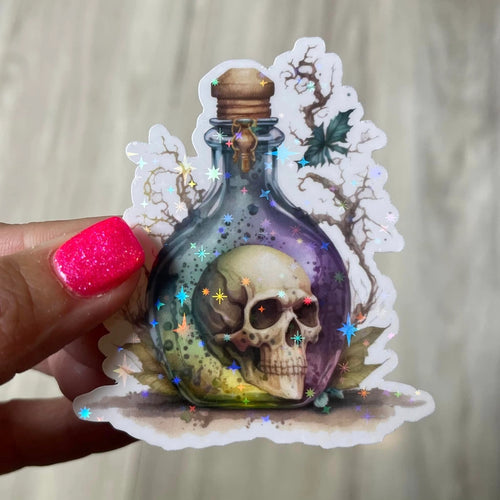 Magic Potion Bottle Holographic Die Cut Vinyl Sticker