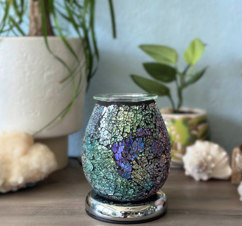 Colorful Crackle Glass Dimming Wax Melt & Oil Warmer