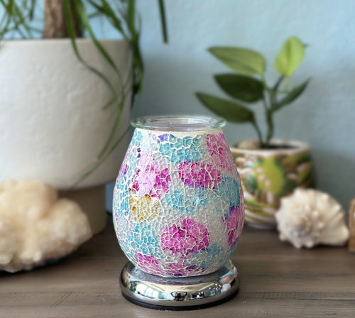 Colorful Crackle Glass Dimming Wax Melt & Oil Warmer
