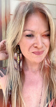 Sun Goddess Beaded Curtain Fringe Earrings