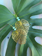 Brass Monstera Leaf Earrings