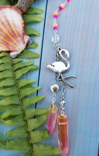 Flamingo Beach Car Charm/Rearview Mirror Accessory