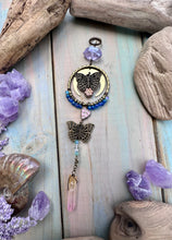 Butterfly Crystal Moon Car Charm