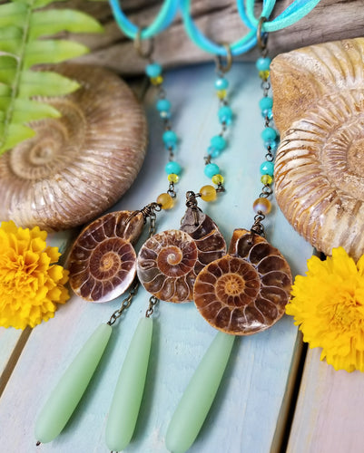 Ammonite Fossil Car Charm
