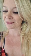 Brass Monstera Leaf Earrings
