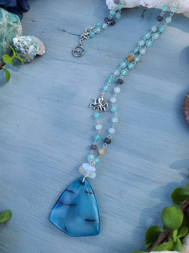 Agate and Octopus Necklace