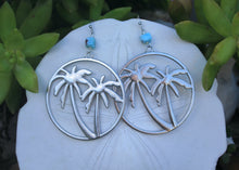Larimar and Palm Tree Earrings