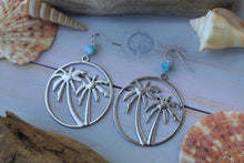 Larimar and Palm Tree Earrings
