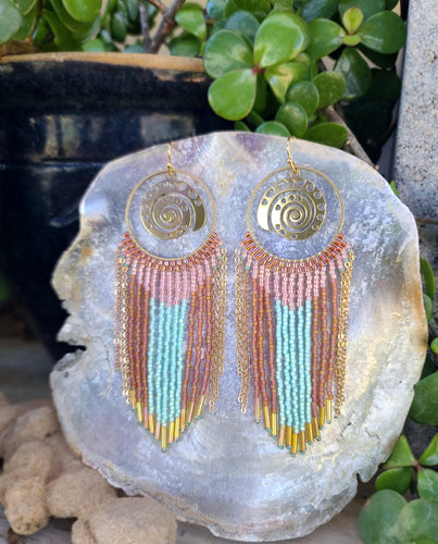Boho Beach Shell Fringe Earrings