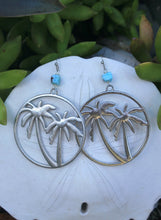 Larimar and Palm Tree Earrings